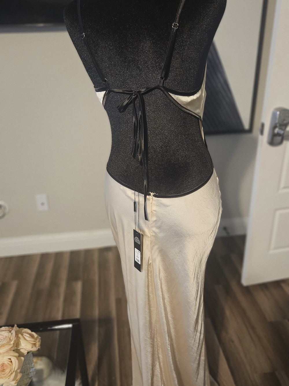 Fashion Nova Cream Satin Maxi Dress - Picture 5 of 5